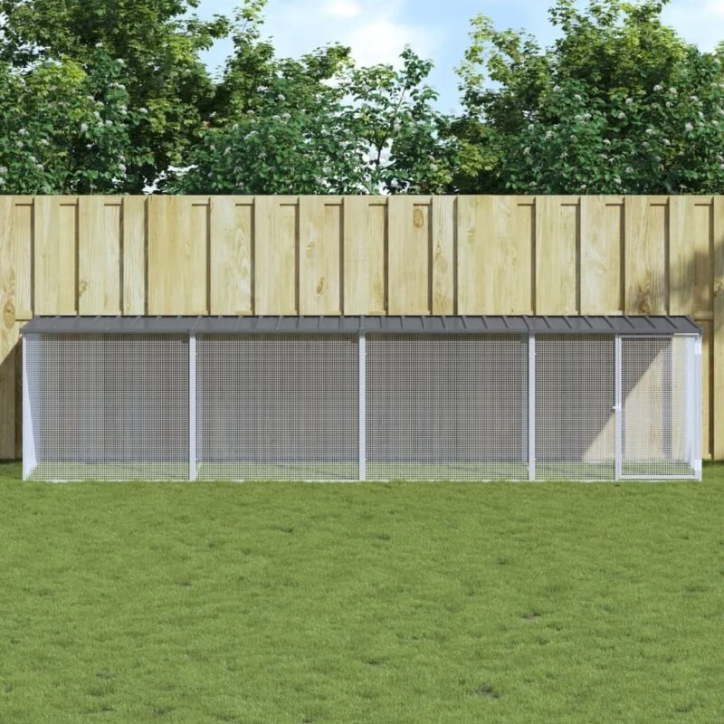 Image of VIDAXL Chicken Cage with Roof Anthracite 403x98x90cm Galvanised Steel Vidaxl 8720845916657