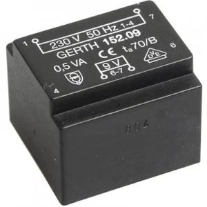 Image of PCB mount transformer 1 x 230 V 1 x 18 V AC 0.50 VA 27 mA
