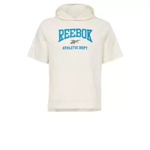 image of Reebok Workout Ready Short Sleeve Hoodie - White