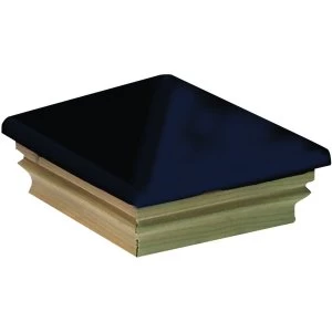 Image of Wickes Metal Newel Post Slipover Cap - Blue 140 x 140 x 80mm