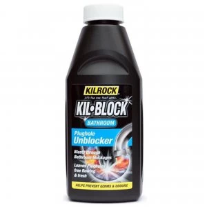 image of Kilrock Kil-Block Bathroom Plughole Unblocker - 500ml