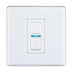 Lightwave Smart Series Dimmer (1 Gang) - White Metal