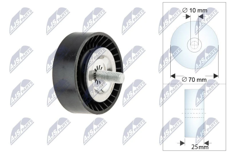 Image of NTY Deflection / guide pulley, V-ribbed belt NTY RRK-CH-004