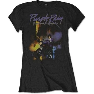 Prince - Purple Rain Womens Medium T-Shirt - Black