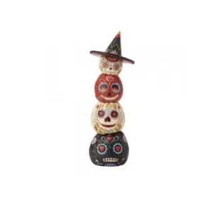 Image of Stacked Day of the Dead Pumpkins