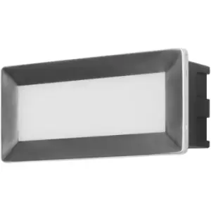 Forlight Rect LED Outdoor Recessed Wall Lamp Stainless steel, Opal, Warm-White 3000K, IP65