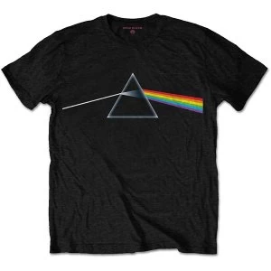 Image of Pink Floyd - Dark Side of the Moon Album Unisex Large T-Shirt - Black
