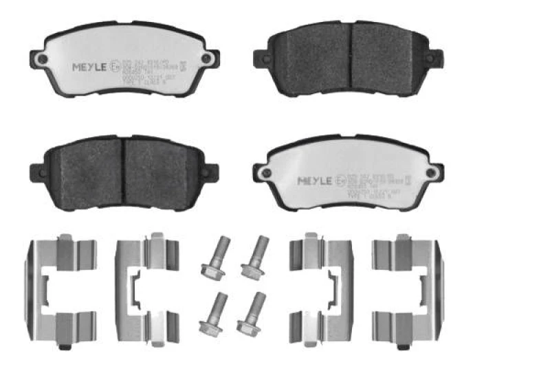 Image of MEYLE 025 242 8316/PD Brake pad set Front Axle, with acoustic wear warning, with accessories, MEYLE-PD Quality, with brake caliper screws Brake Pad S