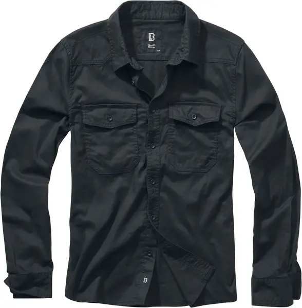Image of Brandit Flannel Shirt Flanel Shirt Black 4XL Men