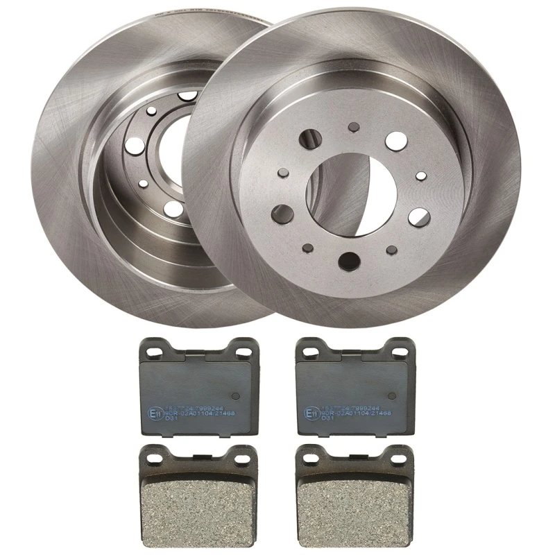 Image of RIDEX 3405B1892 Brake disc and pads set Rear Axle, Brake Disc Type: Solid, not prepared for wear warning indicator Brake Set,disc brakes (3405)