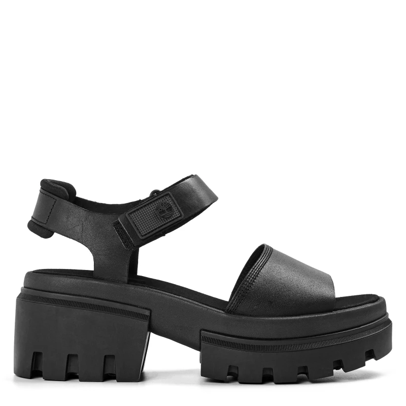 Image of Timberland Womens Everleigh Black Flatform Sandal Black female 5.5 (38.5)