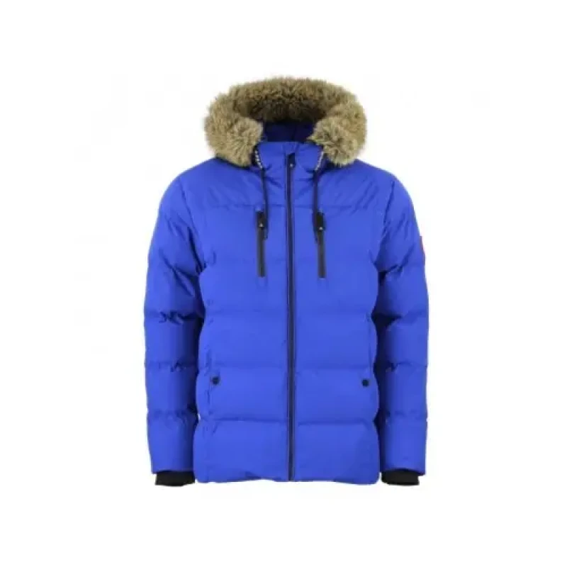 Image of Peak Mountain Peak Mountain's Canory Waterproof Fur-Lined Hood Puffer Bleu Male M CANORY/QI/BLEU