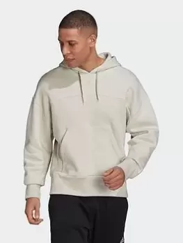 Image of adidas Studio Lounge Fleece Hoodie, Beige Size XL Men