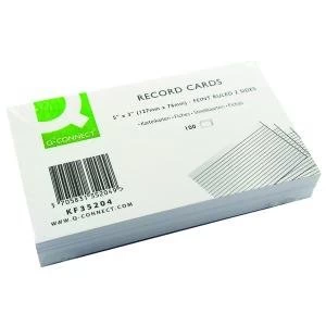 image of Q-Connect Record Card 127x76mm Ruled Feint White Pack of 100 KF35204