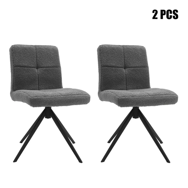 Image of Kabinet UK 2Pcs Plush Breakfast Bar Stools Grey unisex One size