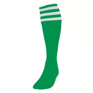 Image of Precision 3 Stripe Football Socks Boys Emerald/White