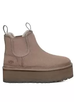 Image of UGG Neumel Platform Chelsea Ankle Boots - Smoke Plume, Grey, Size 7, Women