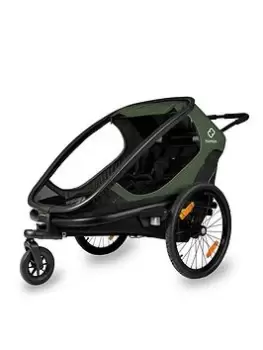 image of Hamax Outback Twin Child Bike Trailer - Green / Black