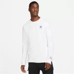 Image of Nike FC Long Sleeve Graphic T-Shirt Mens - White