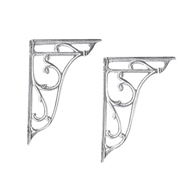 Image of Balterley Ceramic Accessories Pair of Ornate Cistern Brackets Chrome Silver