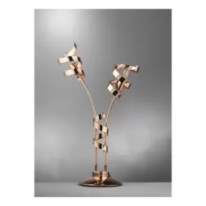 image of Zoe Ribbon 2 Light Table Lamp, Copper