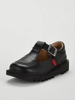 Image of Kickers Kids Kick T Leather Shoes - Black, Size 10 Younger