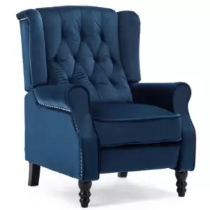 image of Althorpe Velvet Recliner - Midnight Blue