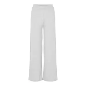 image of Pieces Rib Wide Leg Casual Trouser - Grey