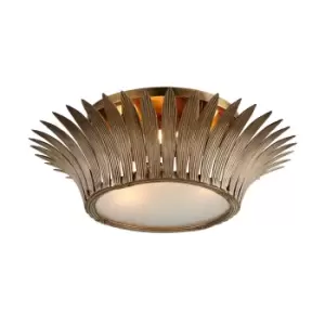 Image of Romanov 3 Light Flush Mount Vintage Brass