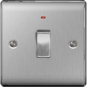 Image of BG Nexus Metal Brushed Steel Double Rocker Switch 20A - NBS31
