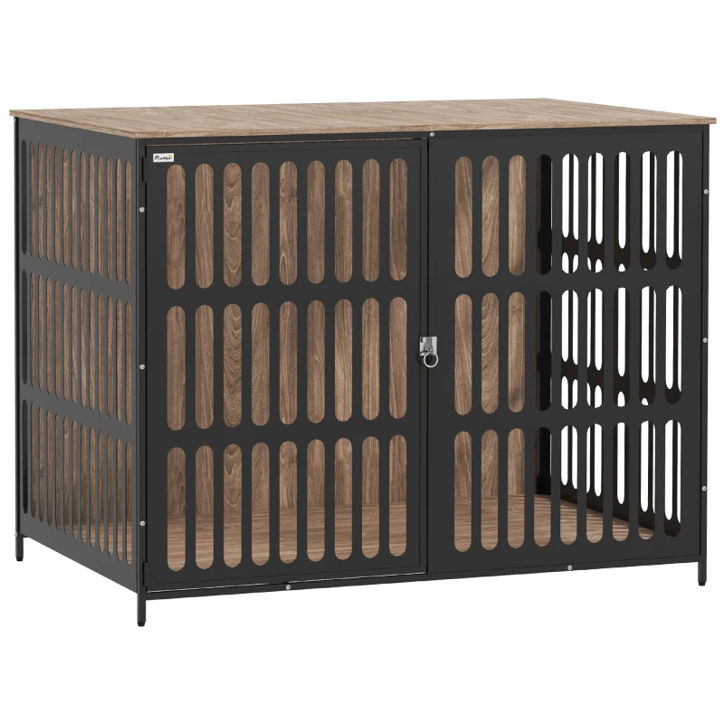 Image of Pawhut Dog Crate Furniture With Anti-Chew Resistant Mesh For Xl Dogs