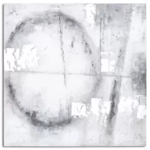 Image of Capri Silver And Grey Hand Painted Canvas