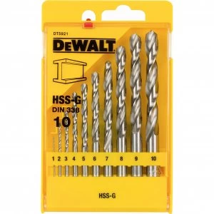 image of DEWALT 10 Piece HSS-G Metal Drill Bit Set