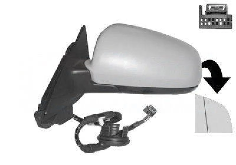 Image of VAN WEZEL 0333807 Wing mirror * HAGUS * Left, Heatable, primed Outside Mirror (50)