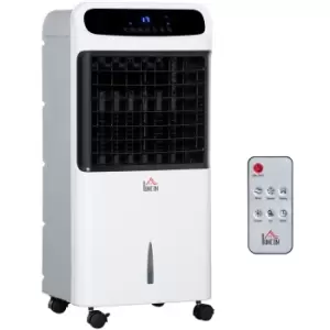 image of HOMCOM 32" Mobile Air Cooler, Evaporative Anion Ice Cooling Fan Water Conditioner Humidifier Unit w/3 Modes, Remote Controller, Timer for Home Bedroom