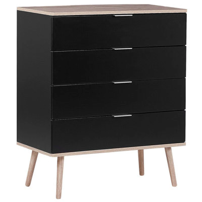 Image of Beliani Modern 4 Drawer Chest Walpi Black