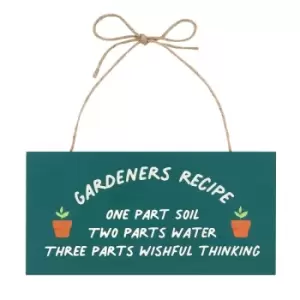 Image of Gardeners Recipe Hanging Sign