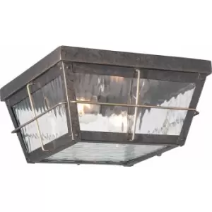 Image of Loops - Outdoor IP44 2 Bulb Flush Light Imperial Bronze LED E27 60W