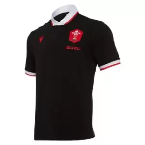 image of Macron Wales Alternate Classic Rugby Shirt 2020 2021 - Black