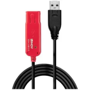 Image of LINDY USB cable USB 2.0 USB-A plug, USB-A socket 30 m Black, Red 42923