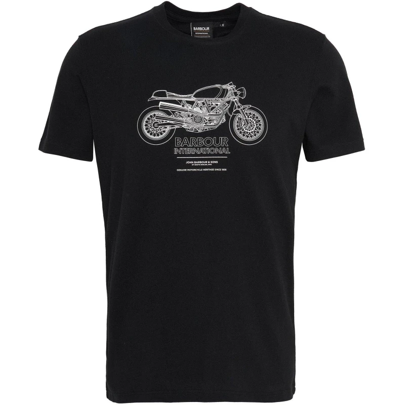 Image of Barbour International Morley Graphic T- Shirt - Black 2XL