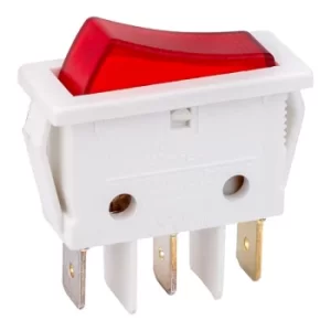 image of R-TECH 522778 Rocker Switch SPST On-Off 250V AC 16A Red/White