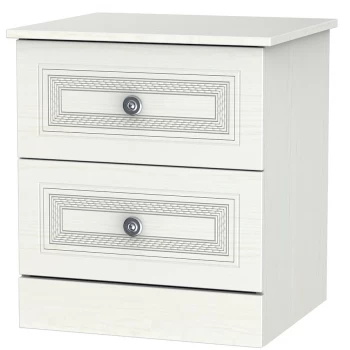 Image of Robert Dyas Loxley Ready Assembled 2-Drawer Bedside Table -White