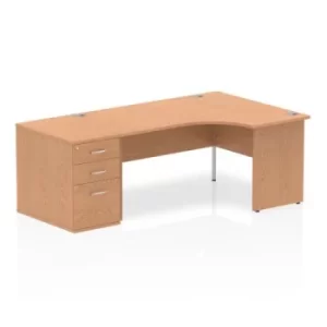 Image of Impulse 1600 Right Hand Panel End Workstation 800 Pedestal Bundle Oak