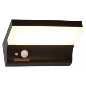 Image of Searchlight Solar LED Wall Light with pir Motion Sensor Black