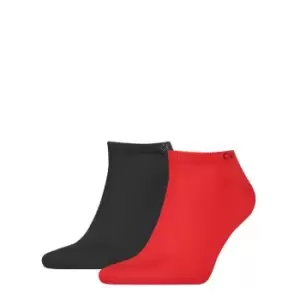 Image of Calvin Klein Klein Sneaker Socks 2 Pack Mens - Red