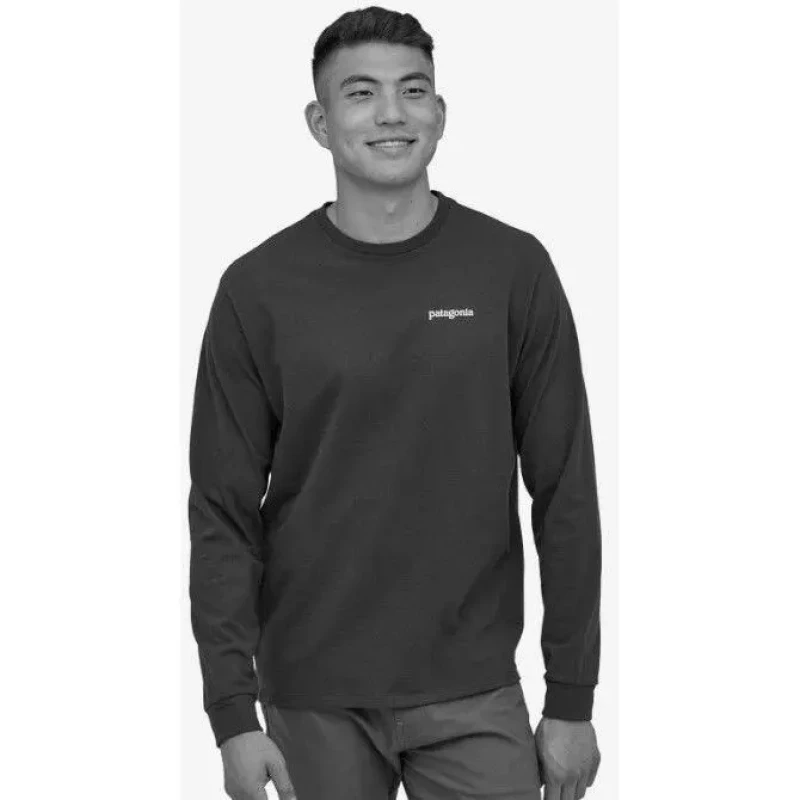 Image of Long Sleeve T-Shirt Patagonia P-6 Logo Responsibili Noir Male S