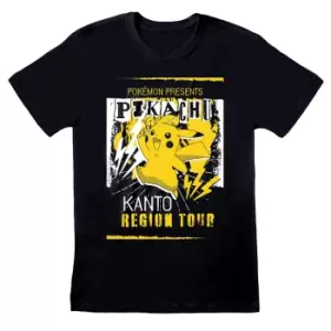 Image of Pokemon Unisex Adult Kanto Region Tour T-Shirt (M) (Black)