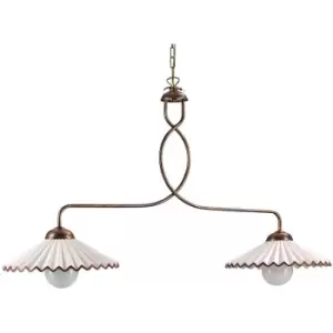 image of Onli Rosina Bar Pendant Ceiling Light, Glass Shades, 2x E27