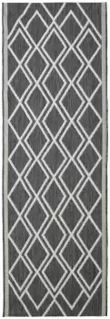 Image of Homemaker Indoor Outdoor Diamond Runner - 200x67cm - Grey